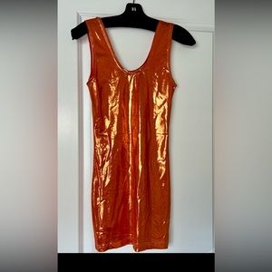 Coquetry sexy shiny orange mini size M. Perfect for Halloween time!